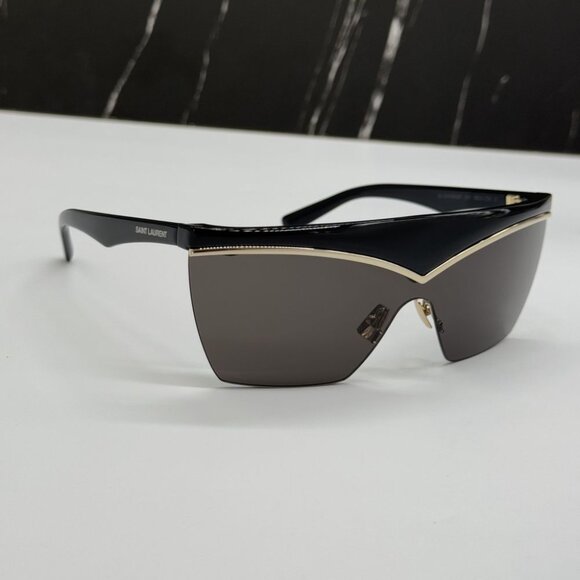 NEW SAINT LAURENT SL614 MASK 001 WOMEN BLACK SUNGLASSES SAINT LAURENT SL 614 001 - Picture 5 of 14